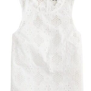 J.Crew Fleur Top in White Eyelet Top Medium